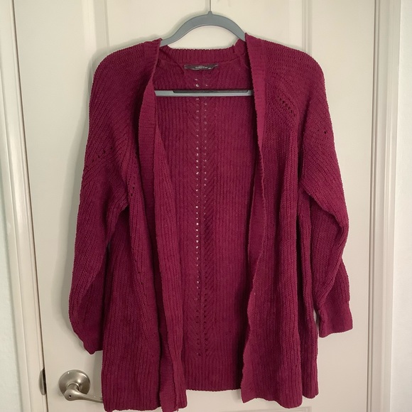 NWT New Member's Mark Chenille Cardigan Size XL, Dark Raspberry Color - Picture 4 of 14